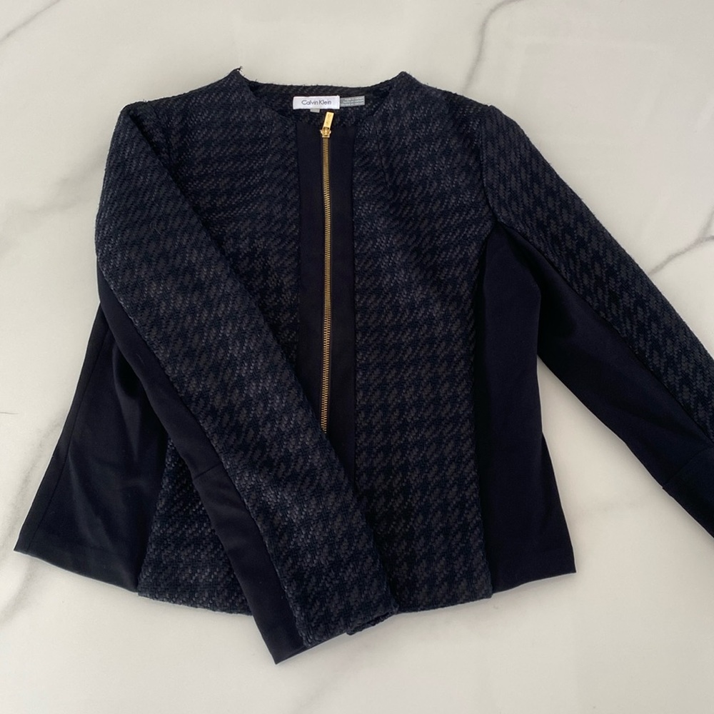 Black Calvin Klein Tweed Blazer